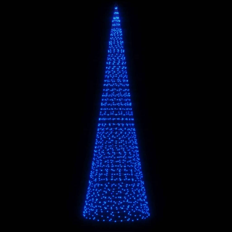 Led-Kerstboom Aan Vlaggenmast 1534 Leds Blauw