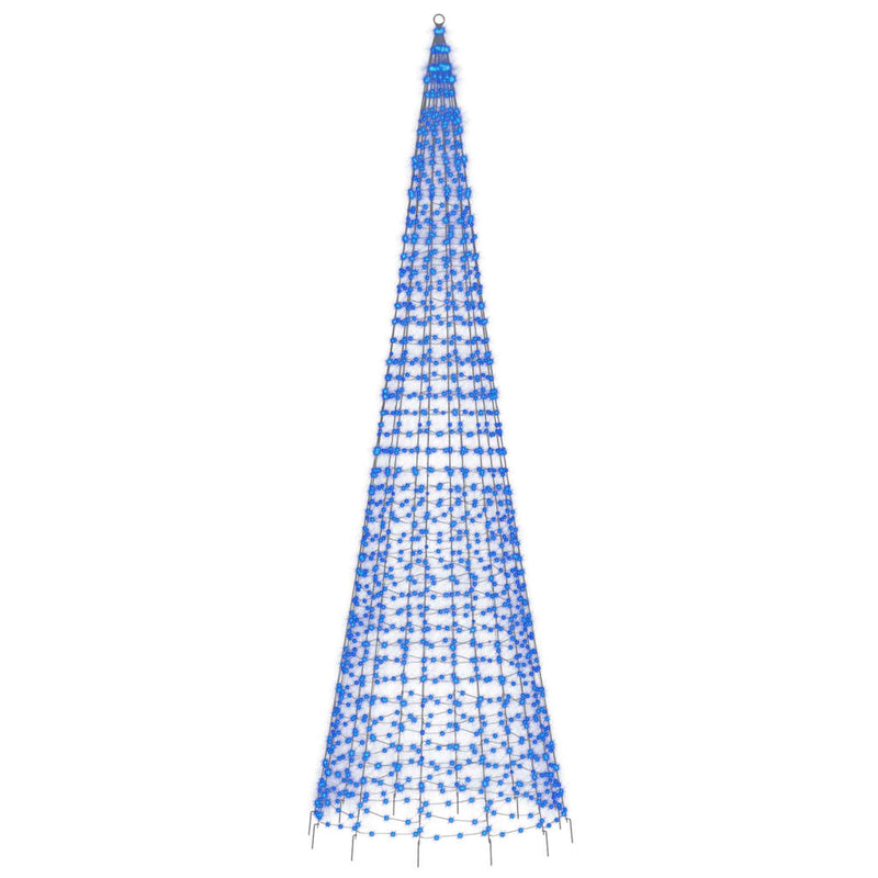 Led-Kerstboom Aan Vlaggenmast 1534 Leds Blauw