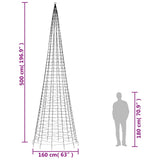 Led-Kerstboom Aan Vlaggenmast 1534 Leds Blauw