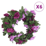 Kerstslingers Met Bloemen 6 St 250 Cm Lente Rozerood