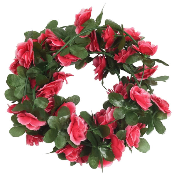 Kerstslingers Met Bloemen 6 St 250 Cm Lente Rozerood