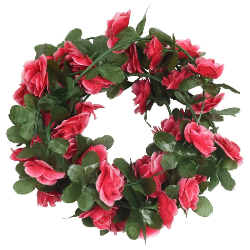 Kerstslingers Met Bloemen 6 St 250 Cm Lente Rozerood