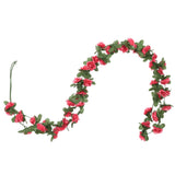 Kerstslingers Met Bloemen 6 St 250 Cm Lente Rozerood