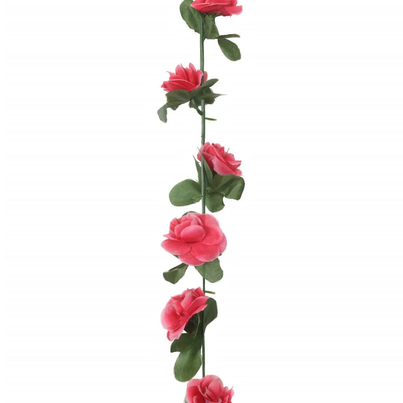 Kerstslingers Met Bloemen 6 St 250 Cm Lente Rozerood