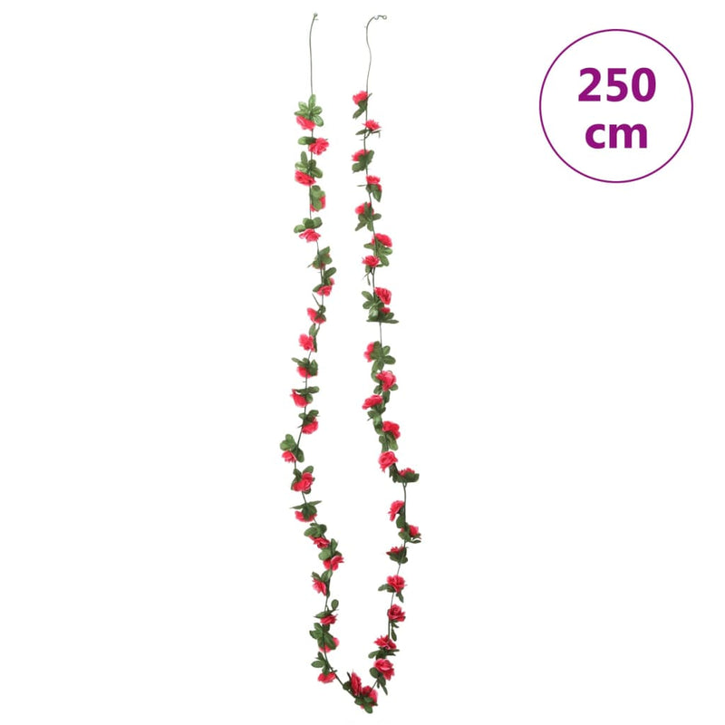 Kerstslingers Met Bloemen 6 St 250 Cm Lente Rozerood
