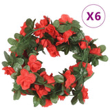 Kerstslingers Met Bloemen 6 St 250 Cm Lente Rozerood