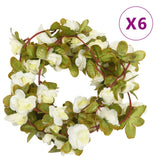 Kerstslingers Met Bloemen 6 St 250 Cm Lente Rozerood