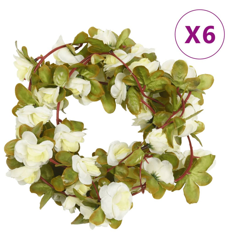 Kerstslingers Met Bloemen 6 St 250 Cm Lente Rozerood