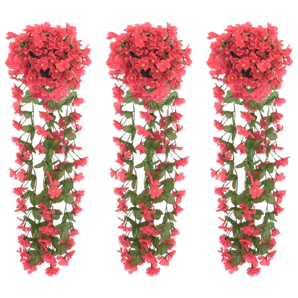 Kerstslingers Met Bloemen 3 St 85 Cm Rozé