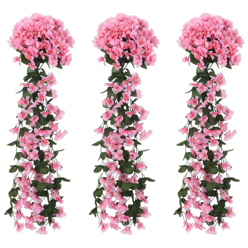 Kerstslingers Met Bloemen 3 St 85 Cm Rozé