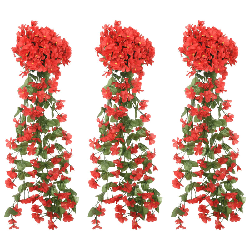 Kerstslingers Met Bloemen 3 St 85 Cm Rozé