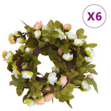 Kerstslingers Met Bloemen 6 St 215 Cm Kleurig