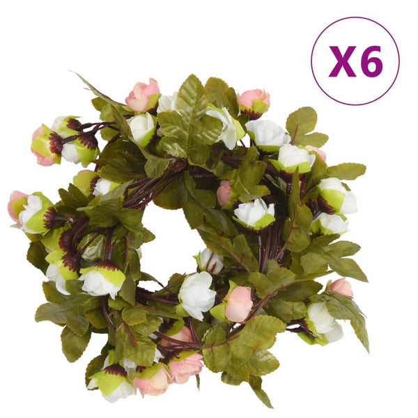 Kerstslingers Met Bloemen 6 St 215 Cm Kleurig