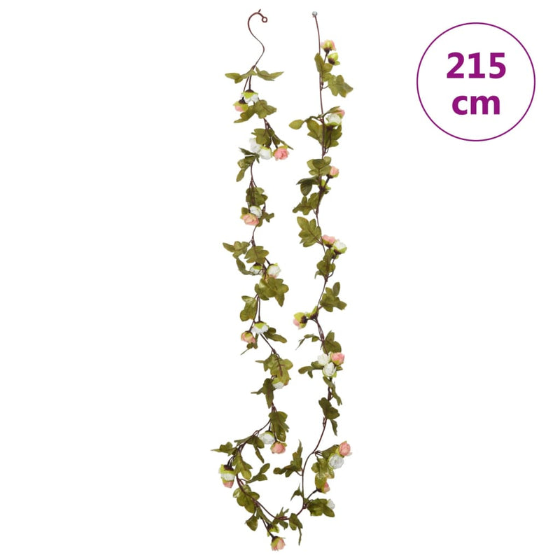Kerstslingers Met Bloemen 6 St 215 Cm Kleurig