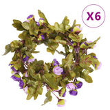 Kerstslingers Met Bloemen 6 St 215 Cm Kleurig
