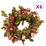 Kerstslingers Met Bloemen 6 St 215 Cm Kleurig