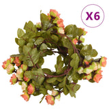 Kerstslingers Met Bloemen 6 St 215 Cm Kleurig