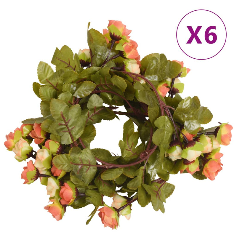 Kerstslingers Met Bloemen 6 St 215 Cm Kleurig