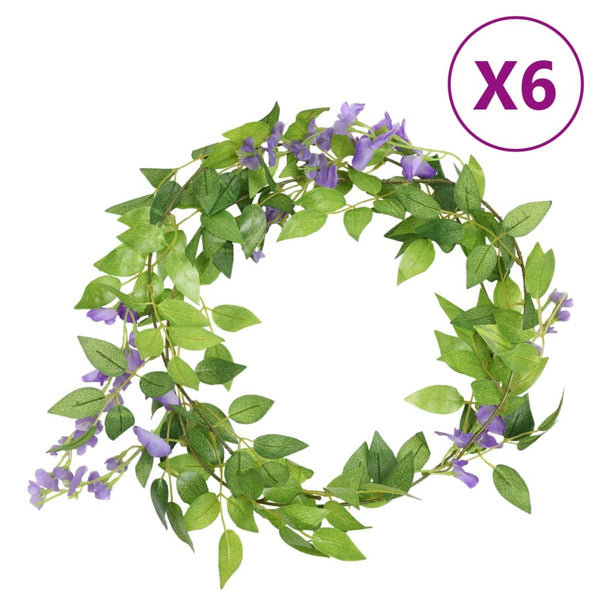 Kerstslingers Met Bloemen 6 St 200 Cm