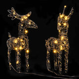 Kerstversiering Rendieren 240 Led's Rattan Warmwit