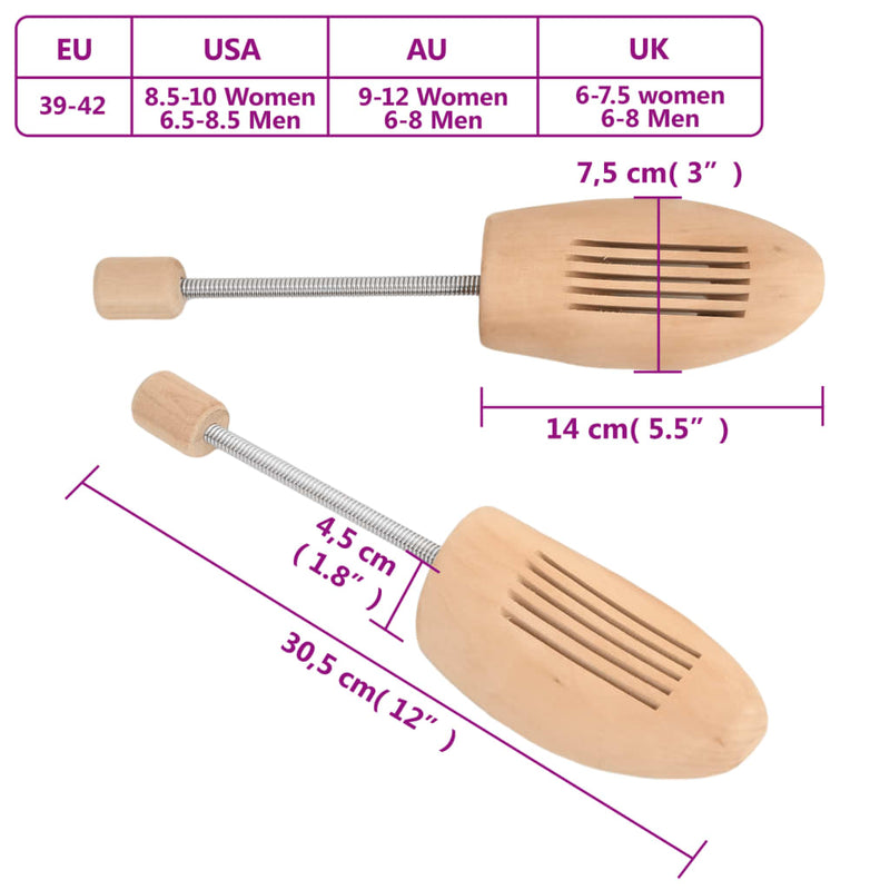Schoenspanners 2 Paar Eu Maat Massief Lotushout