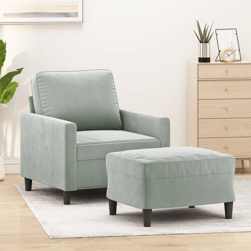 Fauteuil Met Voetenbank 60 Cm Fluweel