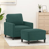 Fauteuil Met Voetenbank 60 Cm Fluweel