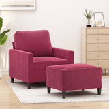Fauteuil Met Voetenbank 60 Cm Fluweel