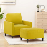 Fauteuil Met Voetenbank 60 Cm Fluweel