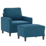 Fauteuil Met Voetenbank 60 Cm Fluweel