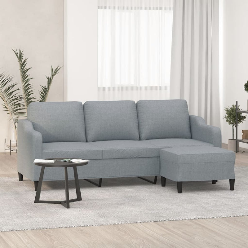 Driezitsbank Met Voetenbank 180 Cm Stof