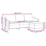 Driezitsbank Met Voetenbank 180 Cm Stof
