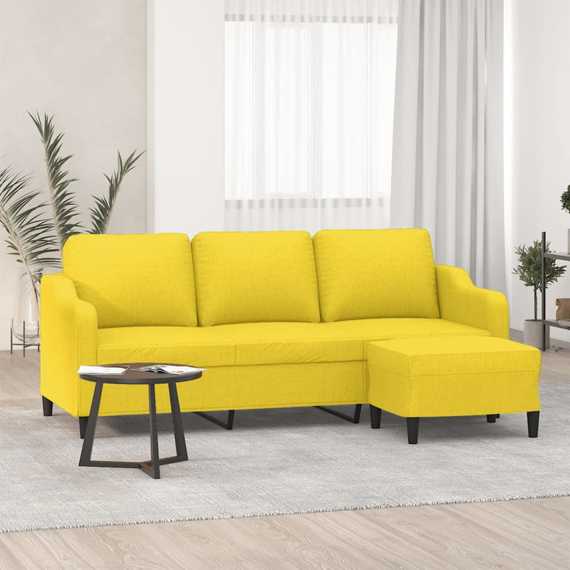 Driezitsbank Met Voetenbank 180 Cm Stof