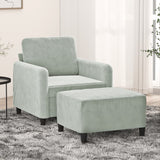 Fauteuil Met Voetenbank 60 Cm Fluweel