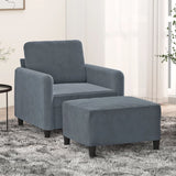 Fauteuil Met Voetenbank 60 Cm Fluweel