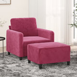 Fauteuil Met Voetenbank 60 Cm Fluweel