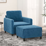 Fauteuil Met Voetenbank 60 Cm Fluweel