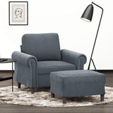 Fauteuil Met Voetenbank 60 Cm Fluweel