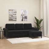 Driezitsbank Met Voetenbank 180 Cm Fluweel
