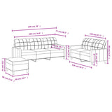 3-Delige Loungeset Met Kussens Stof Kleurig