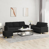 3-Delige Loungeset Met Kussens Stof Kleurig