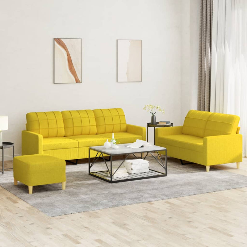 3-Delige Loungeset Met Kussens Stof Kleurig