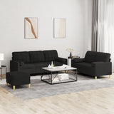 3-Delige Loungeset Met Kussens Stof Kleurig