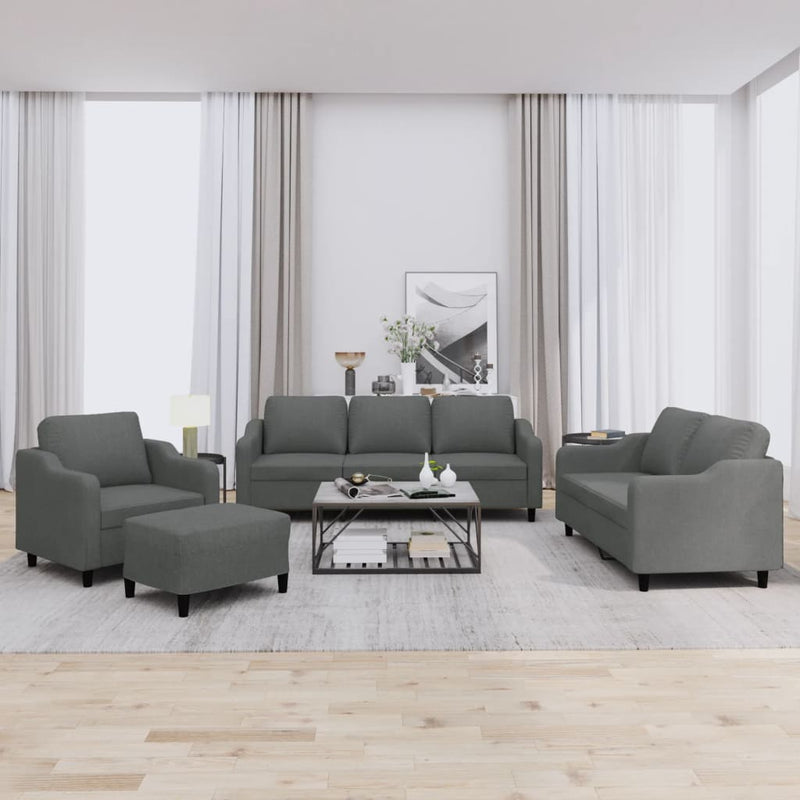 4-Delige Loungeset Met Kussens Stof