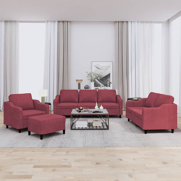 4-Delige Loungeset Met Kussens Stof