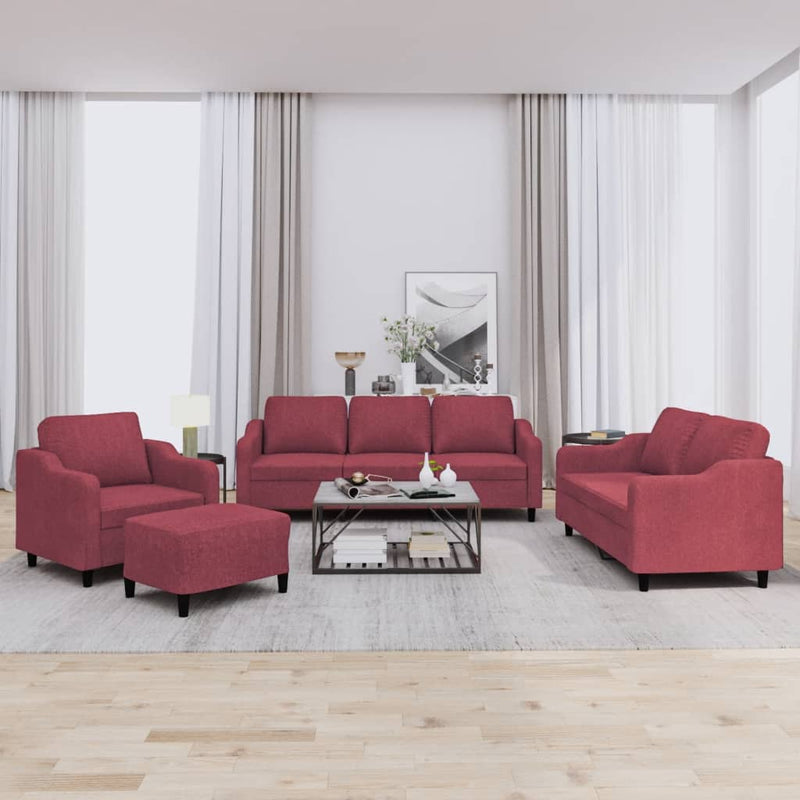 4-Delige Loungeset Met Kussens Stof