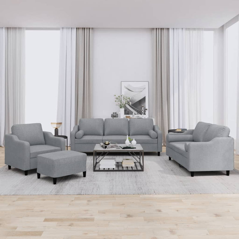4-Delige Loungeset Met Kussens Stof