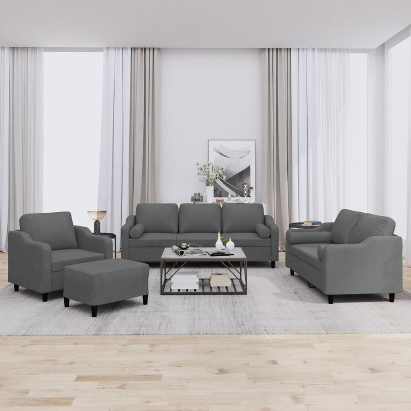 4-Delige Loungeset Met Kussens Stof