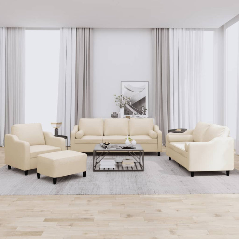 4-Delige Loungeset Met Kussens Stof