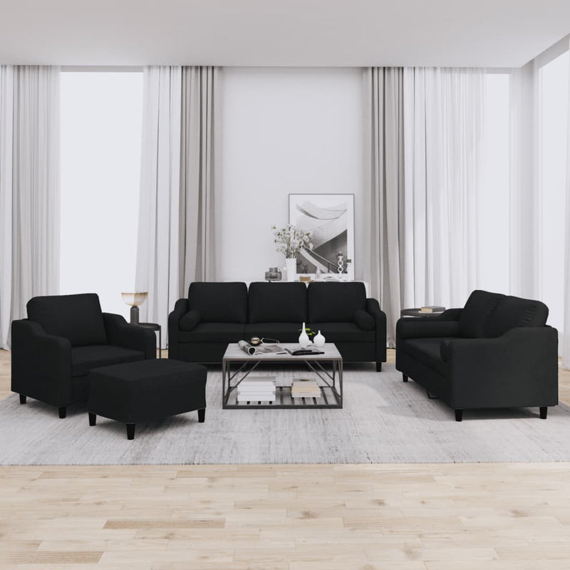 4-Delige Loungeset Met Kussens Stof